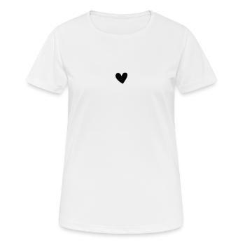 Minimalist Heart - Little Black Heart - Women's Breathable T-Shirt - white - Front - AI Model Female 172 dark (172cm)