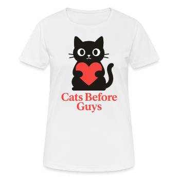 Cat love before men's stuff - Women's Breathable T-Shirt - white - Front - AI Model Female 172 dark (172cm)