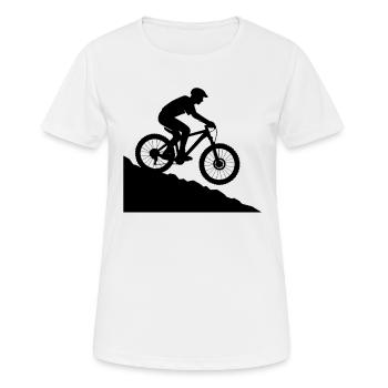 Downhill-Action im Wald - Frauen T-Shirt atmungsaktiv - Weiß - Vorne - AI Model Female 172 dark (172cm)