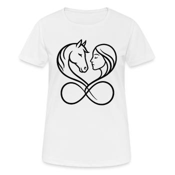 Lien chaleureux avec les chevaux - T-shirt respirant Femme - blanc - Devant - AI Model Female 172 dark (172cm)