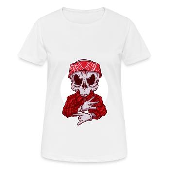 Gangster squelette latino : Streetstyle Underworld - T-shirt respirant Femme - blanc - Devant - AI Model Female 172 dark (172cm)