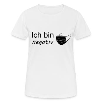 Ich bin Corona negativ - Frauen T-Shirt atmungsaktiv - Weiß - Vorne - AI Model Female 172 dark (172cm)