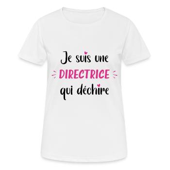 Je suis une directrice qui déchire - T-shirt respirant Femme - blanc - Devant - AI Model Female 172 dark (172cm)