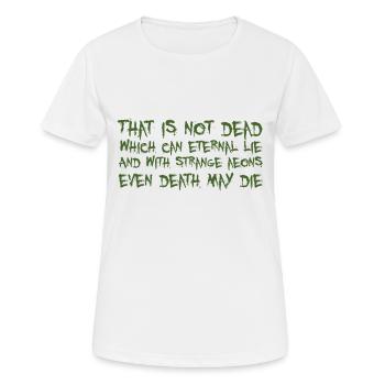 That is not dead which can eternal lie (Cthulhu) - Frauen T-Shirt atmungsaktiv - Weiß - Vorne - AI Model Female 172 dark (172cm)