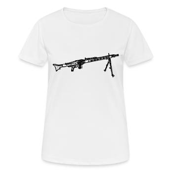 MG 3 Maschinengewehr Bundeswehr - Frauen T-Shirt atmungsaktiv - Weiß - Vorne - AI Model Female 172 dark (172cm)