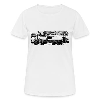 Pompe à béton Béton Mélangeur Construction Construction Pompe Camion - T-shirt respirant Femme - blanc - Devant - AI Model Female 172 dark (172cm)