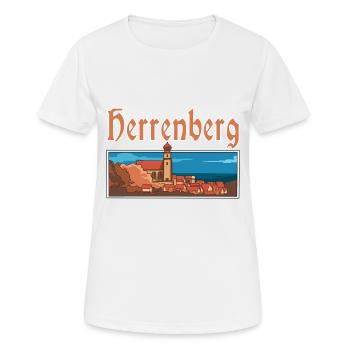 Herrenberg Stadt Altstadt Deutschland - Frauen T-Shirt atmungsaktiv - Weiß - Vorne - AI Model Female 172 dark (172cm)