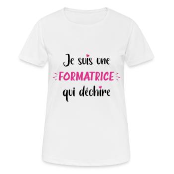 Je suis une formatrice qui déchire - T-shirt respirant Femme - blanc - Devant - AI Model Female 172 dark (172cm)