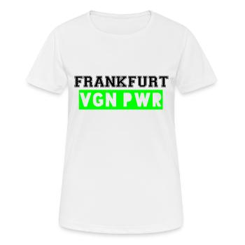 FRANKFURT VEGAN POWER - Frauen T-Shirt atmungsaktiv - Weiß - Vorne - AI Model Female 172 dark (172cm)