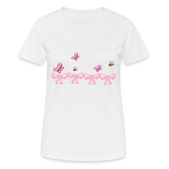schleifen rosa schmetterling natur - Frauen T-Shirt atmungsaktiv - Weiß - Vorne - AI Model Female 172 dark (172cm)