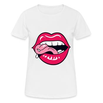 Langue lascive - T-shirt respirant Femme - blanc - Devant - AI Model Female 172 dark (172cm)