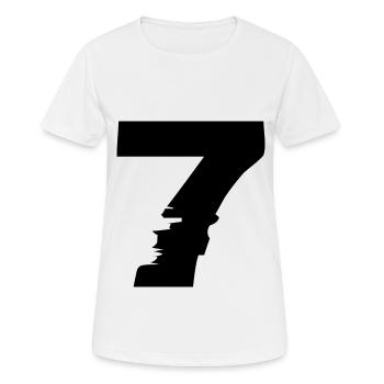 7 Nombre - T-shirt respirant Femme - blanc - Devant - AI Model Female 172 dark (172cm)