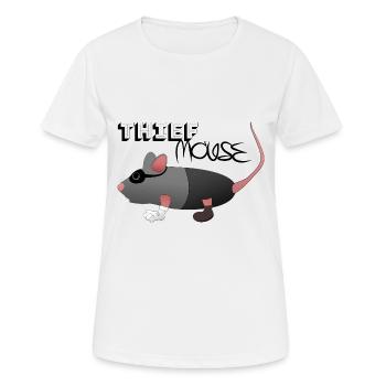 Dieb Maus im Gauner-Look - Frauen T-Shirt atmungsaktiv - Weiß - Vorne - AI Model Female 172 dark (172cm)