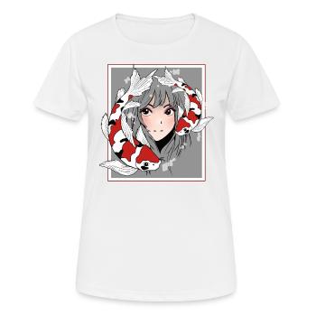 Manga Anime Otaku Koi - T-shirt respirant Femme - blanc - Devant - AI Model Female 172 dark (172cm)