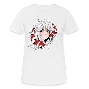 Anime Otaku Koi - T-shirt respirant Femme - blanc - Devant - AI Model Female 172 dark (172cm)