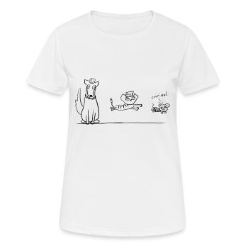 chat chien - T-shirt respirant Femme - blanc - Devant - AI Model Female 172 dark (172cm)