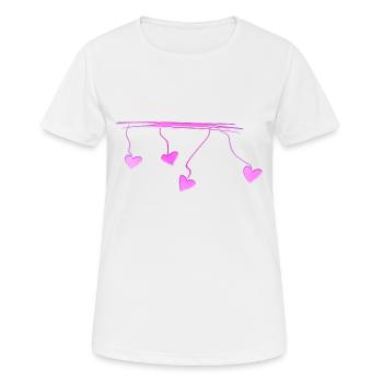 ligne de cœur rose ligne - T-shirt respirant Femme - blanc - Devant - AI Model Female 172 dark (172cm)
