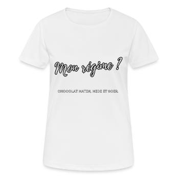 Mon régime ? - T-shirt respirant Femme - blanc - Devant - AI Model Female 172 dark (172cm)