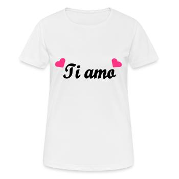 Ti amo - Women's Breathable T-Shirt - white - Front - AI Model Female 172 dark (172cm)