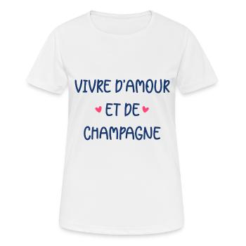 Vivre d'amour de - T-shirt respirant Femme - blanc - Devant - AI Model Female 172 dark (172cm)