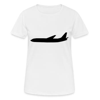 Avion - T-shirt respirant Femme - blanc - Devant - AI Model Female 172 dark (172cm)