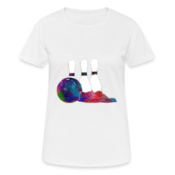 Bowling sport art #bowling #sport - T-shirt respirant Femme - blanc - Devant - AI Model Female 172 dark (172cm)