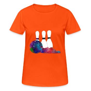 Bowling sport article #bowling #sport - Women's Breathable T-Shirt - neon orange - Front - AI Model Female 172 dark (172cm)