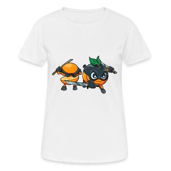 Orange Ninja Frucht Früchte Orangensaft - Frauen T-Shirt atmungsaktiv - Weiß - Vorne - AI Model Female 172 dark (172cm)