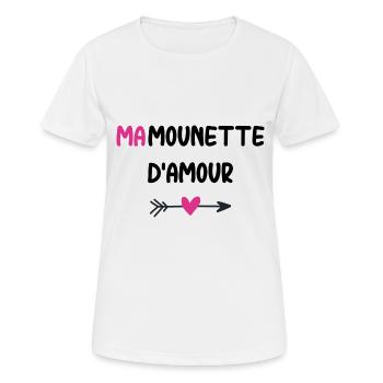 Mamounette d'amour - T-shirt respirant Femme - blanc - Devant - AI Model Female 172 dark (172cm)
