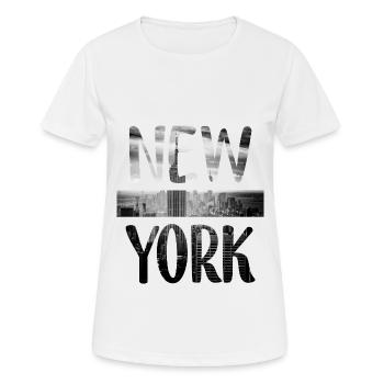 New York - Frauen T-Shirt atmungsaktiv - Weiß - Vorne - AI Model Female 172 dark (172cm)
