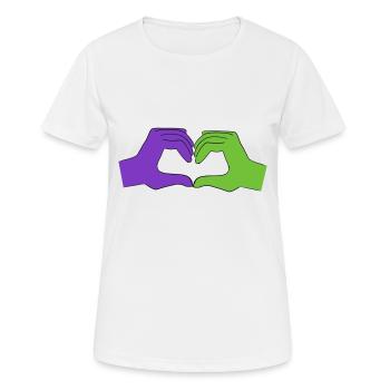 herz lila - Frauen T-Shirt atmungsaktiv - Weiß - Vorne - AI Model Female 172 dark (172cm)