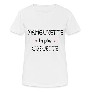 Mamounette la plus chouette - T-shirt respirant Femme - blanc - Devant - AI Model Female 172 dark (172cm)