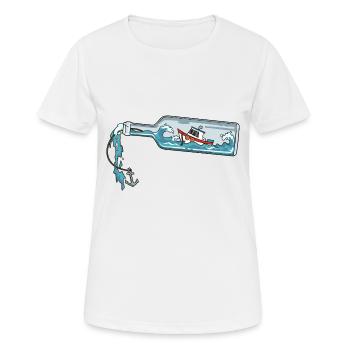Flaschenpost Boot Anker Meer Nachricht für eine - Frauen T-Shirt atmungsaktiv - Weiß - Vorne - AI Model Female 172 dark (172cm)