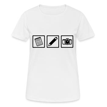 Journalist - Women's Breathable T-Shirt - white - Front - AI Model Female 172 dark (172cm)