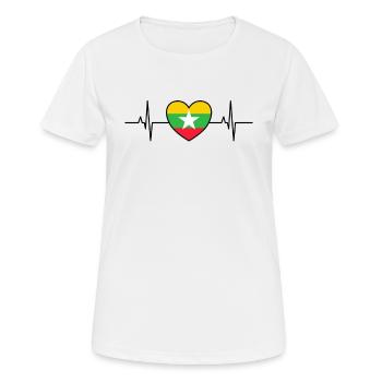 Myanmar Heartbeat - Women's Breathable T-Shirt - white - Front - AI Model Female 172 dark (172cm)