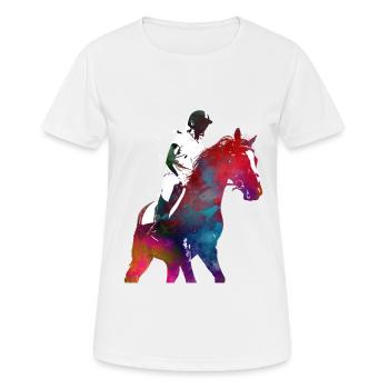 Rider #rider #horse #sport - Women's Breathable T-Shirt - white - Front - AI Model Female 172 dark (172cm)