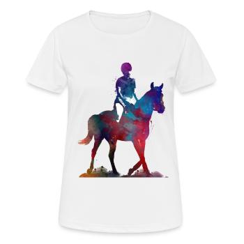 Rider #rider #horse #sport - Women's Breathable T-Shirt - white - Front - AI Model Female 172 dark (172cm)