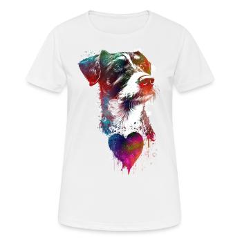 Les chiens adorent l’art graphique #dog - T-shirt respirant Femme - blanc - Devant - AI Model Female 172 dark (172cm)