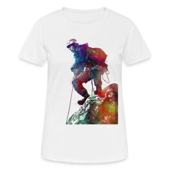 Mountaineer climbing sport art #mountaineer #climb - Women's Breathable T-Shirt - white - Front - AI Model Female 172 dark (172cm)