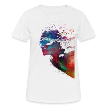 Nageur sport #swimmer #sport - T-shirt respirant Femme - blanc - Devant - AI Model Female 172 dark (172cm)