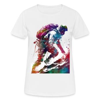 Mountaineer sport art #sport - Women's Breathable T-Shirt - white - Front - AI Model Female 172 dark (172cm)