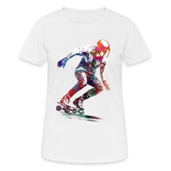 Planche à roulettes #skate #skateboard #sport - T-shirt respirant Femme - blanc - Devant - AI Model Female 172 dark (172cm)