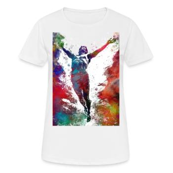 Vers la surface de l’eau #sport - T-shirt respirant Femme - blanc - Devant - AI Model Female 172 dark (172cm)