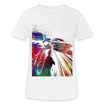 Voitures de course #racing #sport - T-shirt respirant Femme - blanc - Devant - AI Model Female 172 dark (172cm)