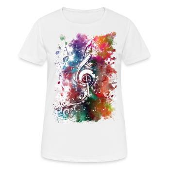Violine Musiktaste - Frauen T-Shirt atmungsaktiv - Weiß - Vorne - AI Model Female 172 dark (172cm)
