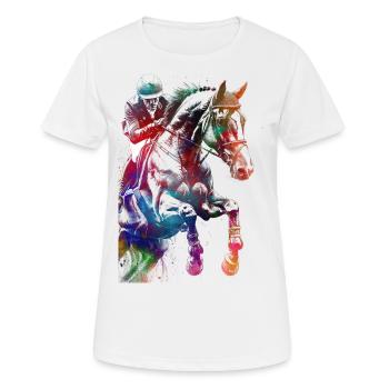 Horse Rider #rider #horse #sport - Women's Breathable T-Shirt - white - Front - AI Model Female 172 dark (172cm)