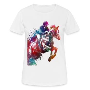 Horse Rider #rider #horse #sport - Women's Breathable T-Shirt - white - Front - AI Model Female 172 dark (172cm)