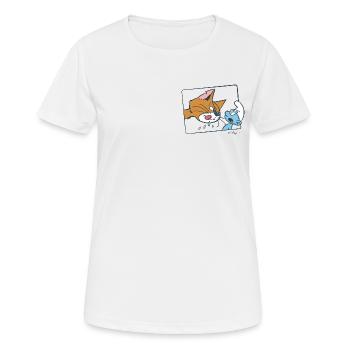 Die Schlümpfe Kater Azrael - Frauen T-Shirt atmungsaktiv - Weiß - Vorne - AI Model Female 172 dark (172cm)