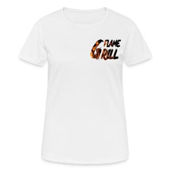 Flame Grill Fire Lettering BBQ Design - Women's Breathable T-Shirt - white - Front - AI Model Female 172 dark (172cm)