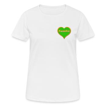 Samba Herz - Frauen T-Shirt atmungsaktiv - Weiß - Vorne - AI Model Female 172 dark (172cm)